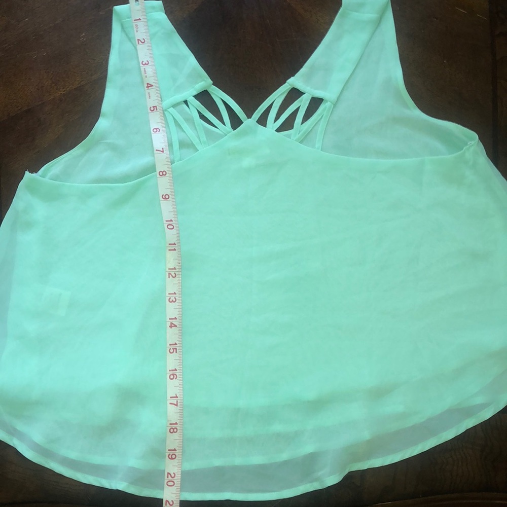 SeaFoam Green Flowy Racerback Top - Picture 5 of 7